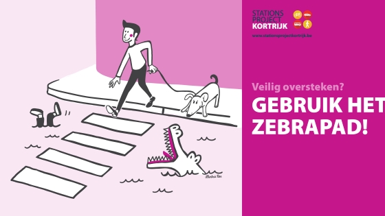 Campagne voor Veilig Oversteken? Gebruik het zebrapad! een Kortrijk project