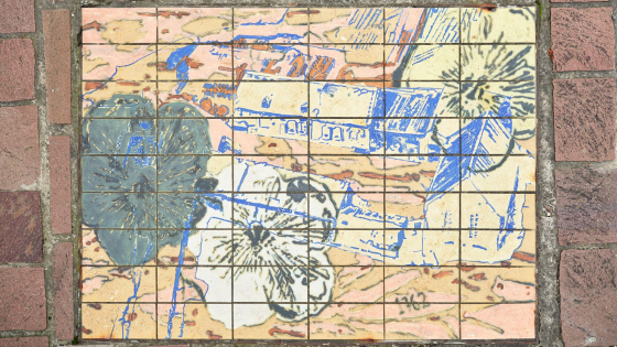 Foto van de keramiektegel De landbouw van Peter de Graaff