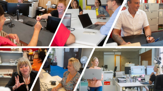 verschillende administratieve medewerkers