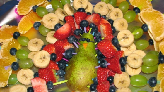 Foto fruitbrochetten-vogel