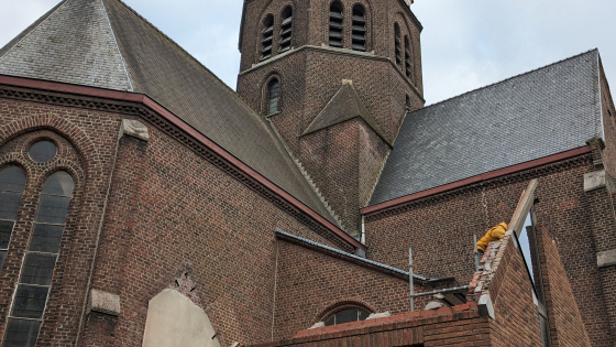 Kerk Bissegem werken april 2024