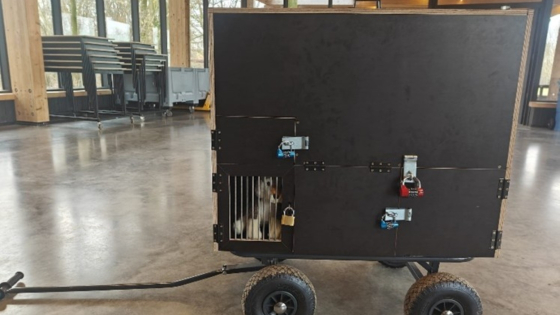 Zwarte escapekoffer op wielen