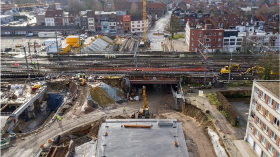 Fiets- en bustunnel Zandstraat februari 2021 Kortrijk