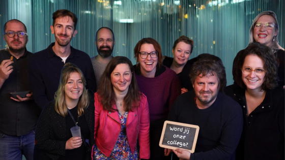 de leidinggevenden van wijkgericht sociaal werk tijdens een teamevent