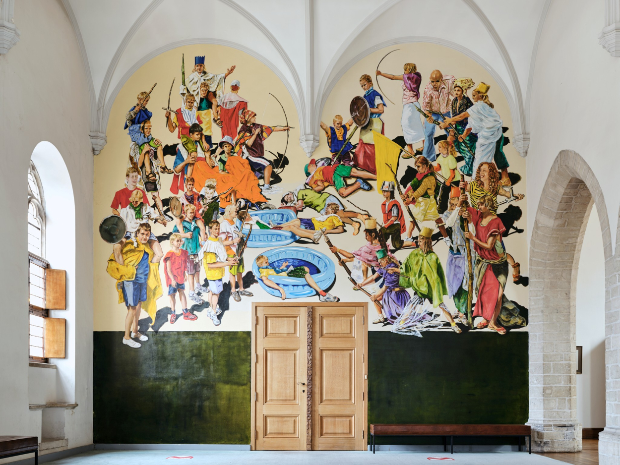 Foto van het kunstwerk Guldensporenslag van Jan Van Imschoot