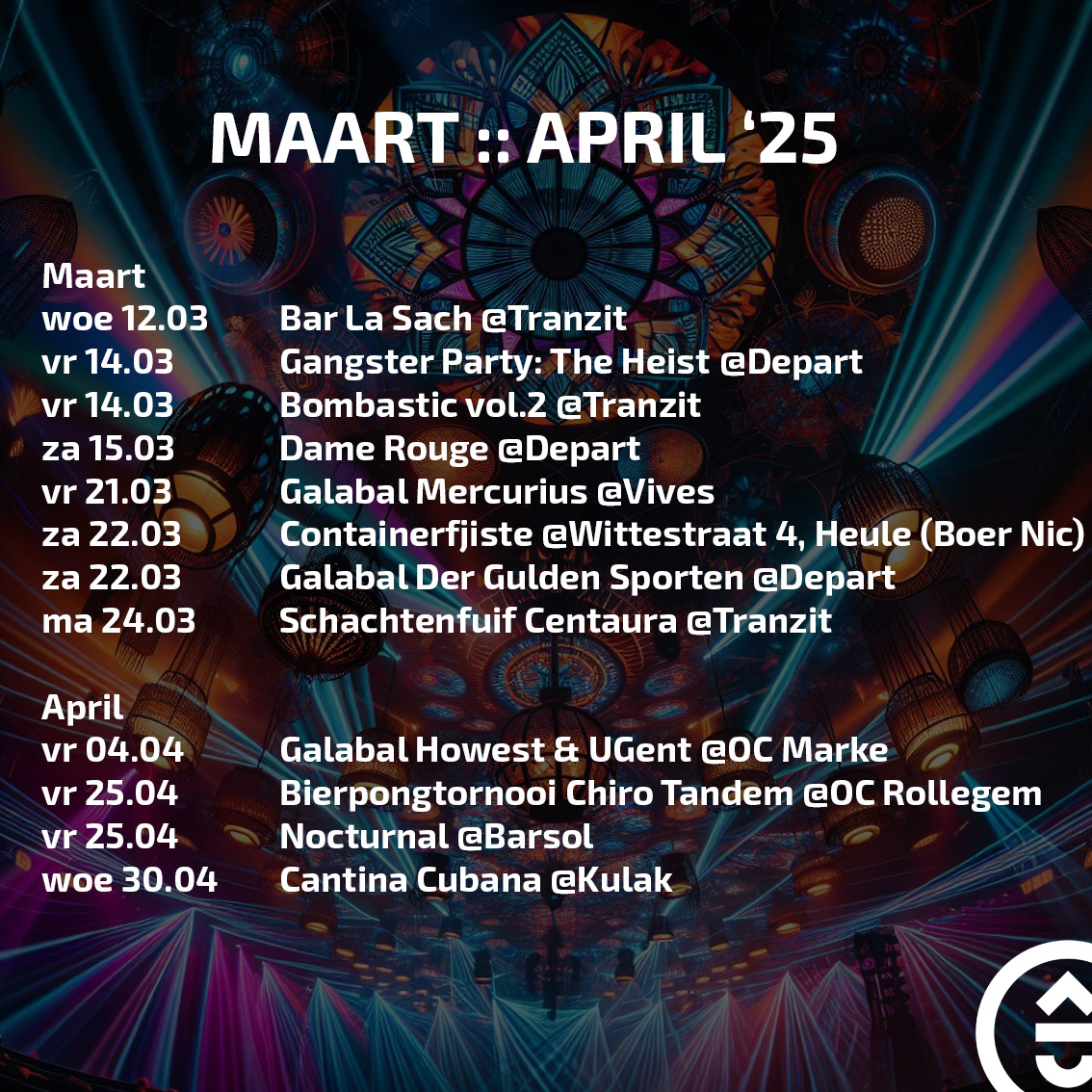 fuifkalender maart april