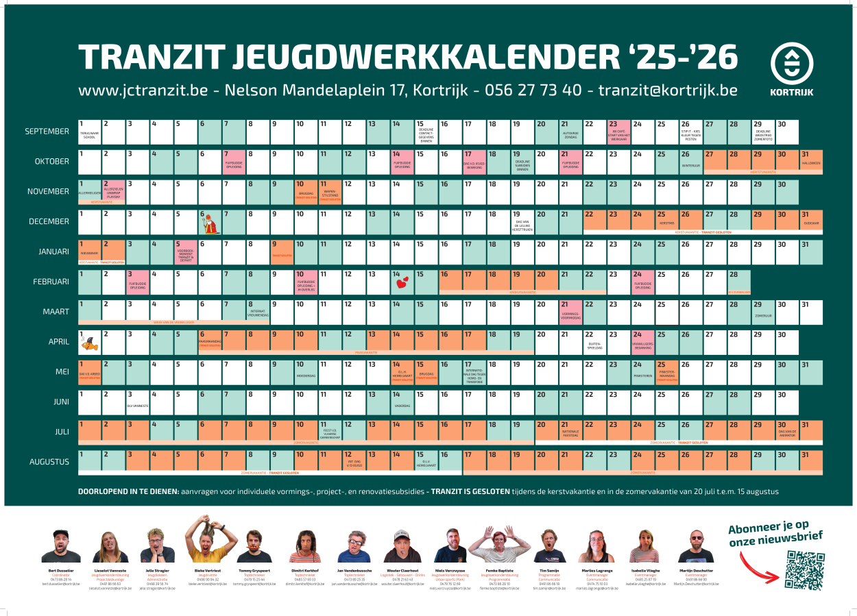 de jeugdwerkkalender van Tranzit