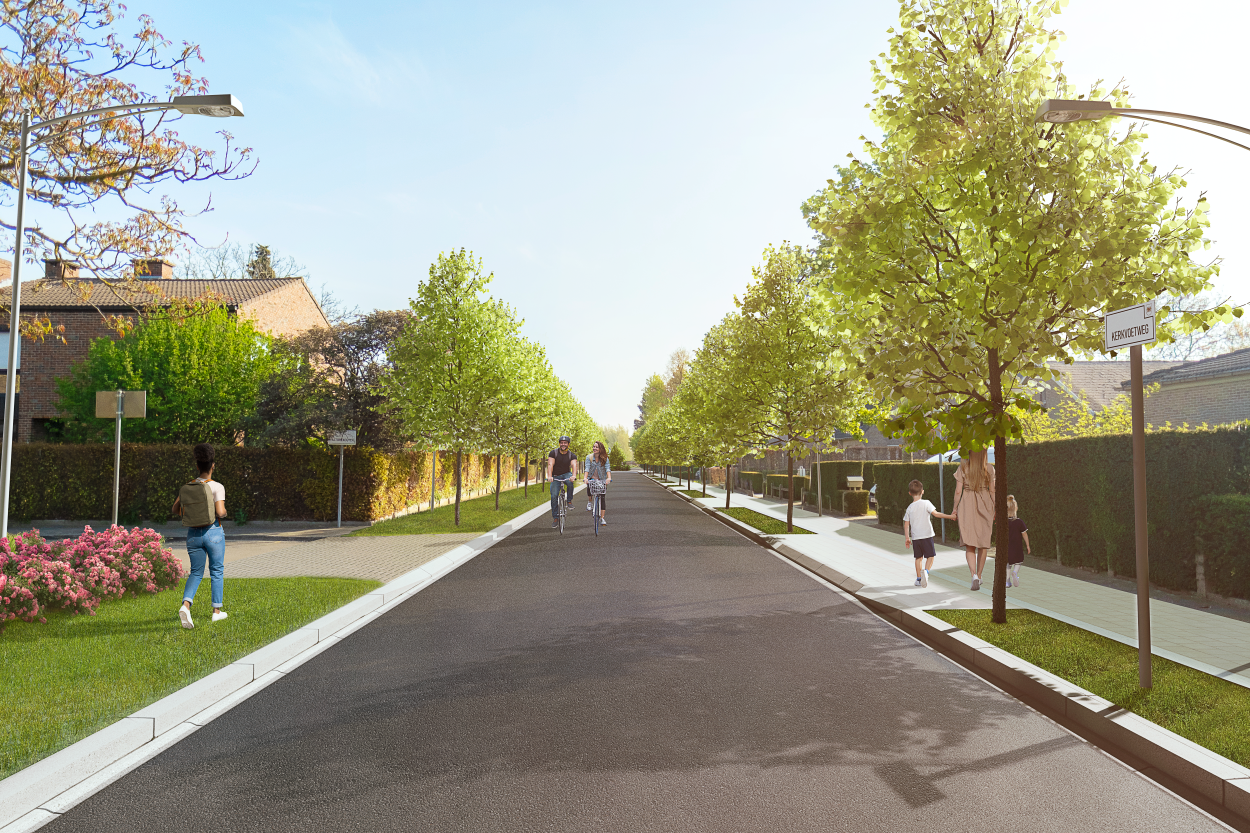 Heraanleg Kerkvoetweg Bissegem render
