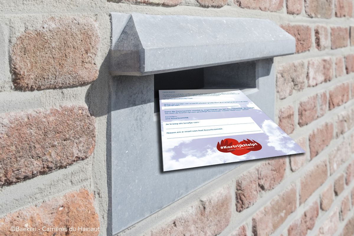 illustratie flyer en brievenbus