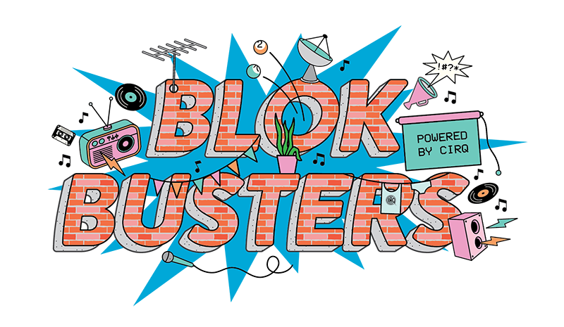 Logo Blokbusters met transparante achtergrond