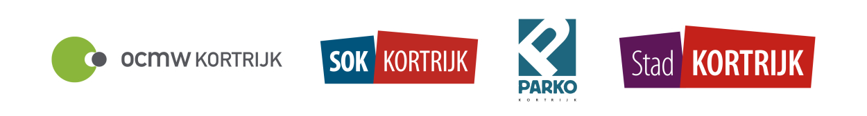logo van ocmw, SOK, Parko en stad Kortrijk