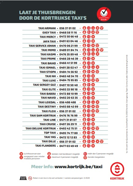 Taxi's Kortrijk 2024