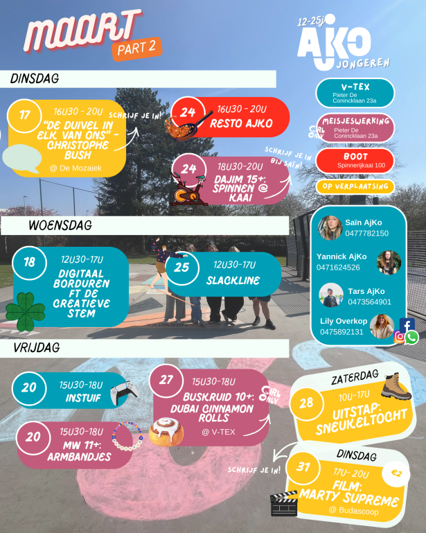 Kalender AjKo jongerenwerking