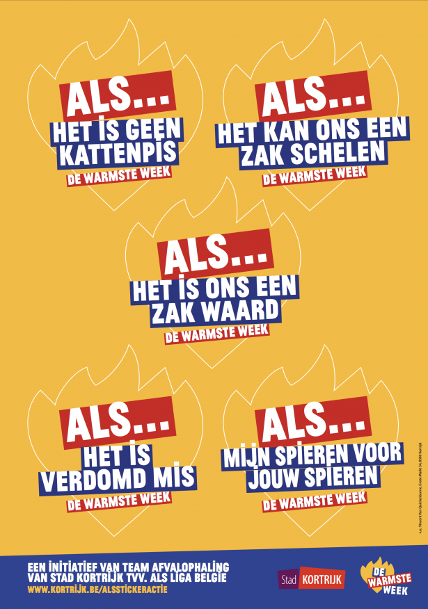 Stickeractie van de huisvuilophalers