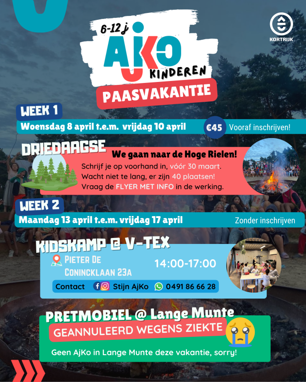 Kalender kinderwerking AjKo Paasvakantie