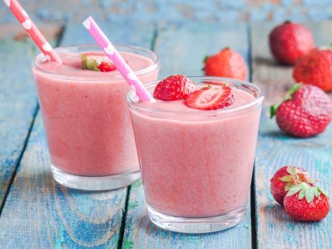 Afbeelding aardbeienmilkshake