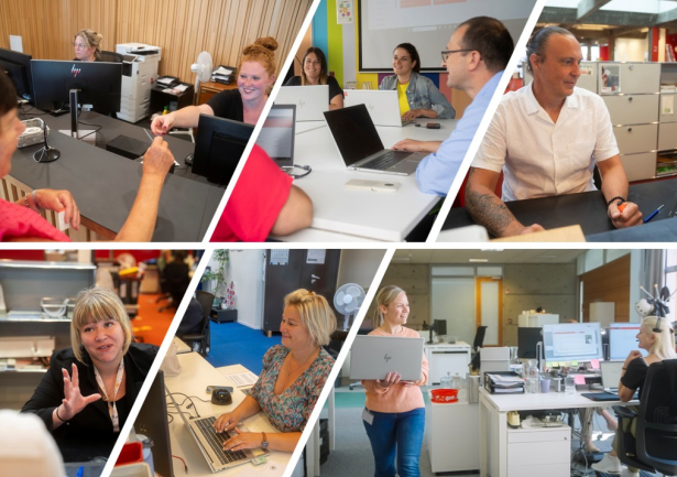 verschillende administratieve medewerkers
