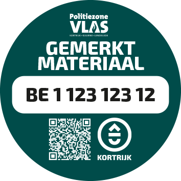 Gemerkt werfmateriaal label