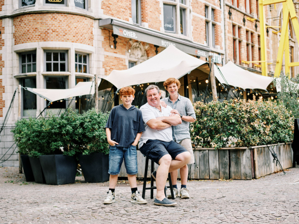 Geert met zijn zonen Felix en Mathis