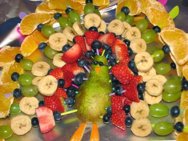 Foto fruitbrochetten-vogel